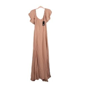 Reformation Size 10 Florentina Maxi Dress Nude NWT with Flaws